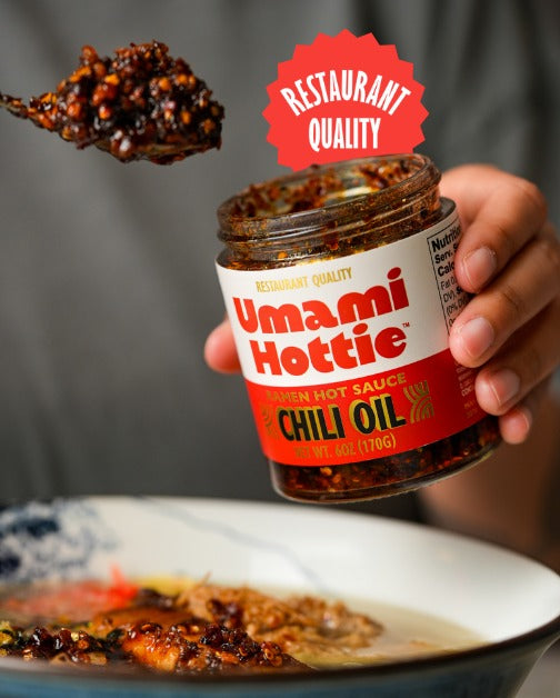 Umami Hottie chili oil served over ramen
